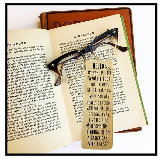 Hello! I'm your favorite book Wood Bookmark