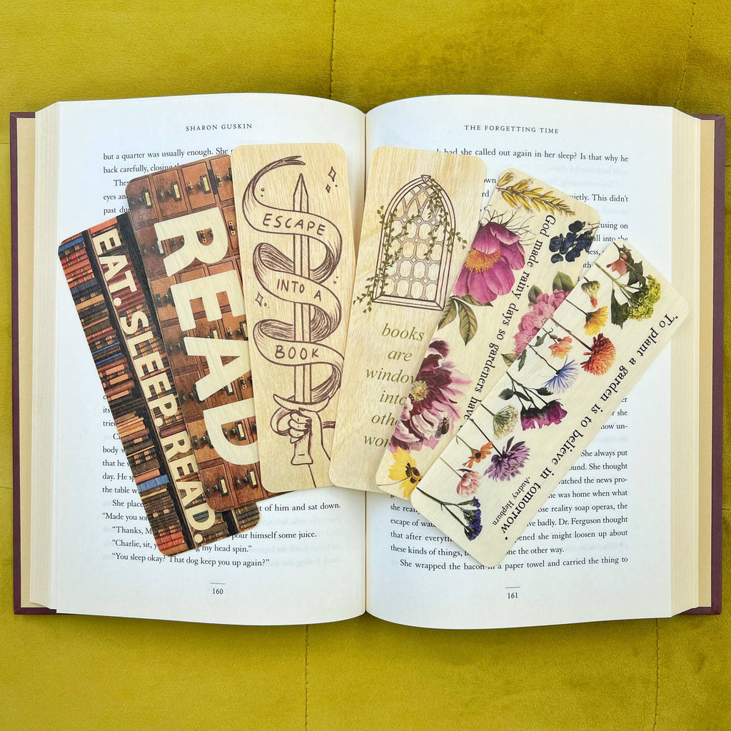 Books are windows into other worlds - Wood Bookmark