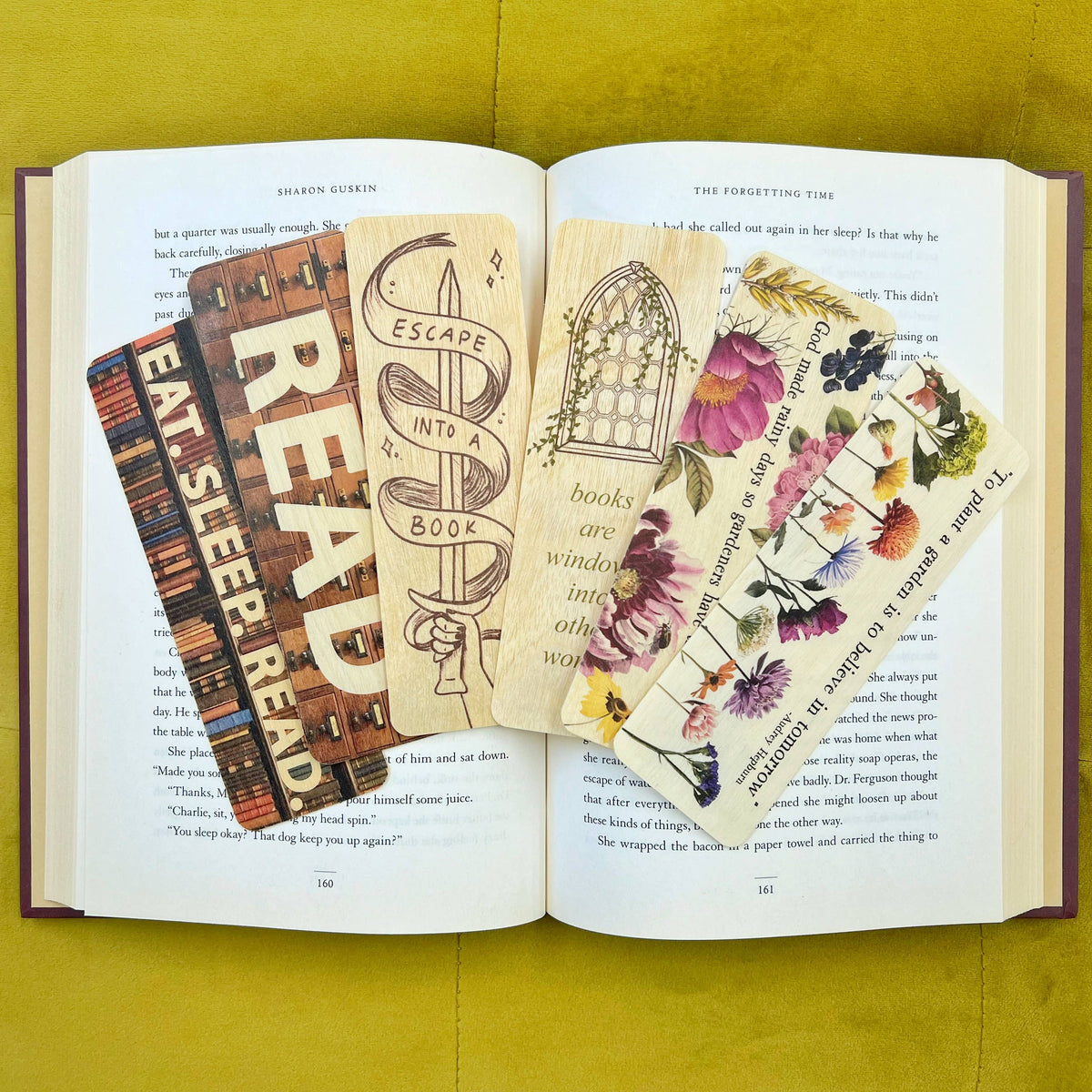 Books are windows into other worlds - Wood Bookmark