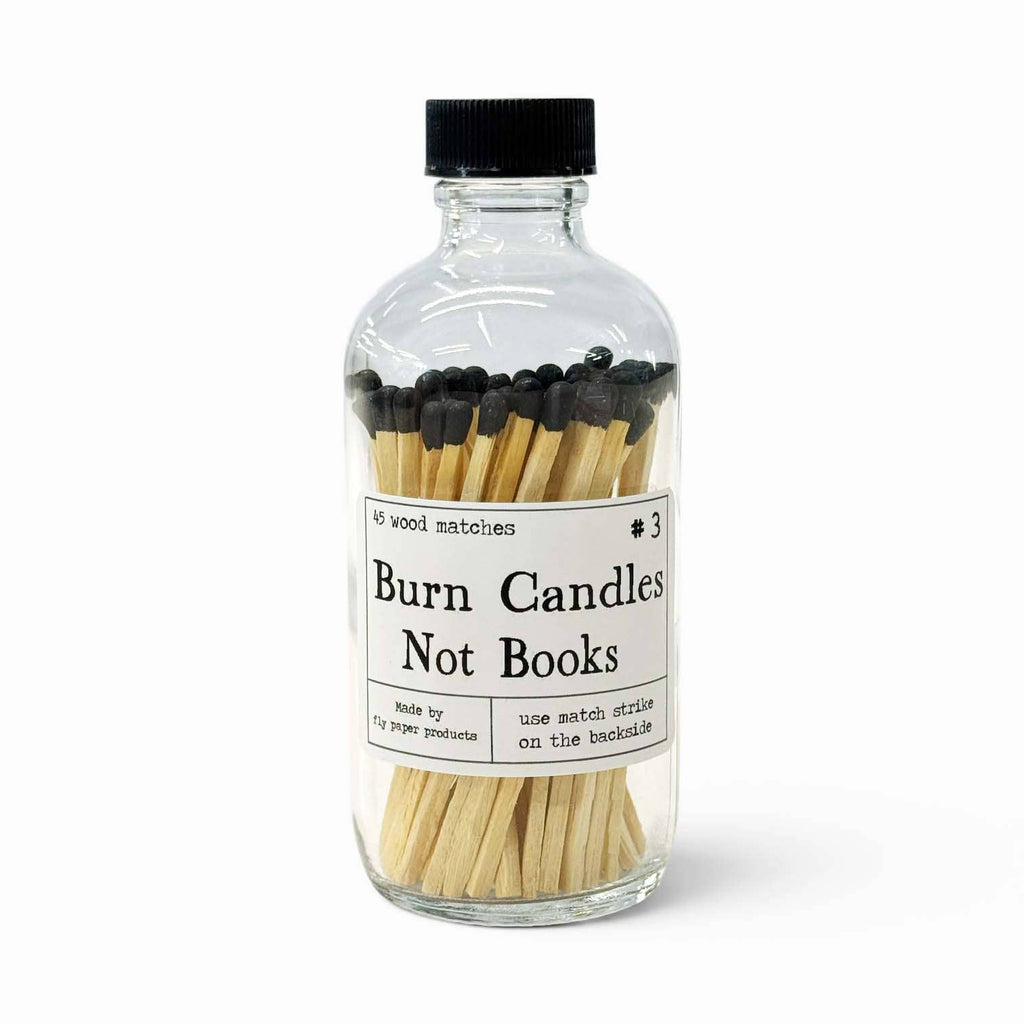 Burn Candles Not Books Rainbow or Black Safety Match Bottle : Rainbow