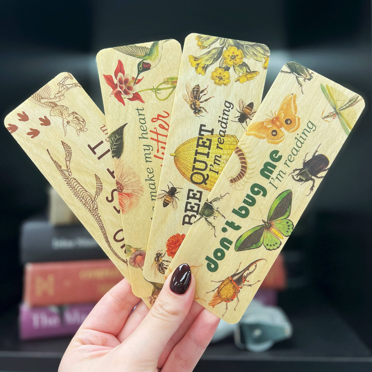 Bee Quiet... I'm Reading Natural Eco Friendly Wood Bookmark